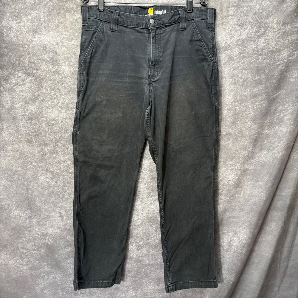 Carhartt Relaxed Fit Rugged Flex Rigby Dungaree Black Work Pants 102291 35x30